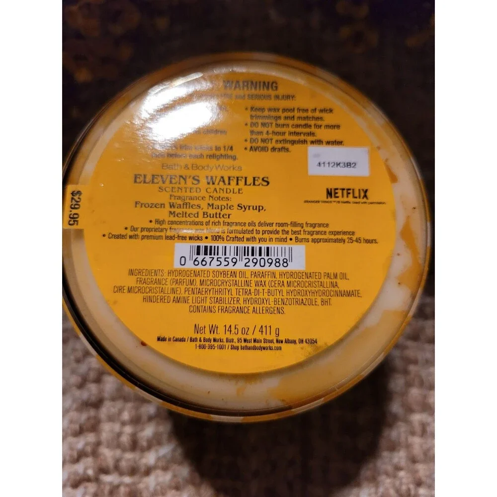 Eleven's Waffles (Stranger Things Collection) - Bath & Body Works 3-wick Candle